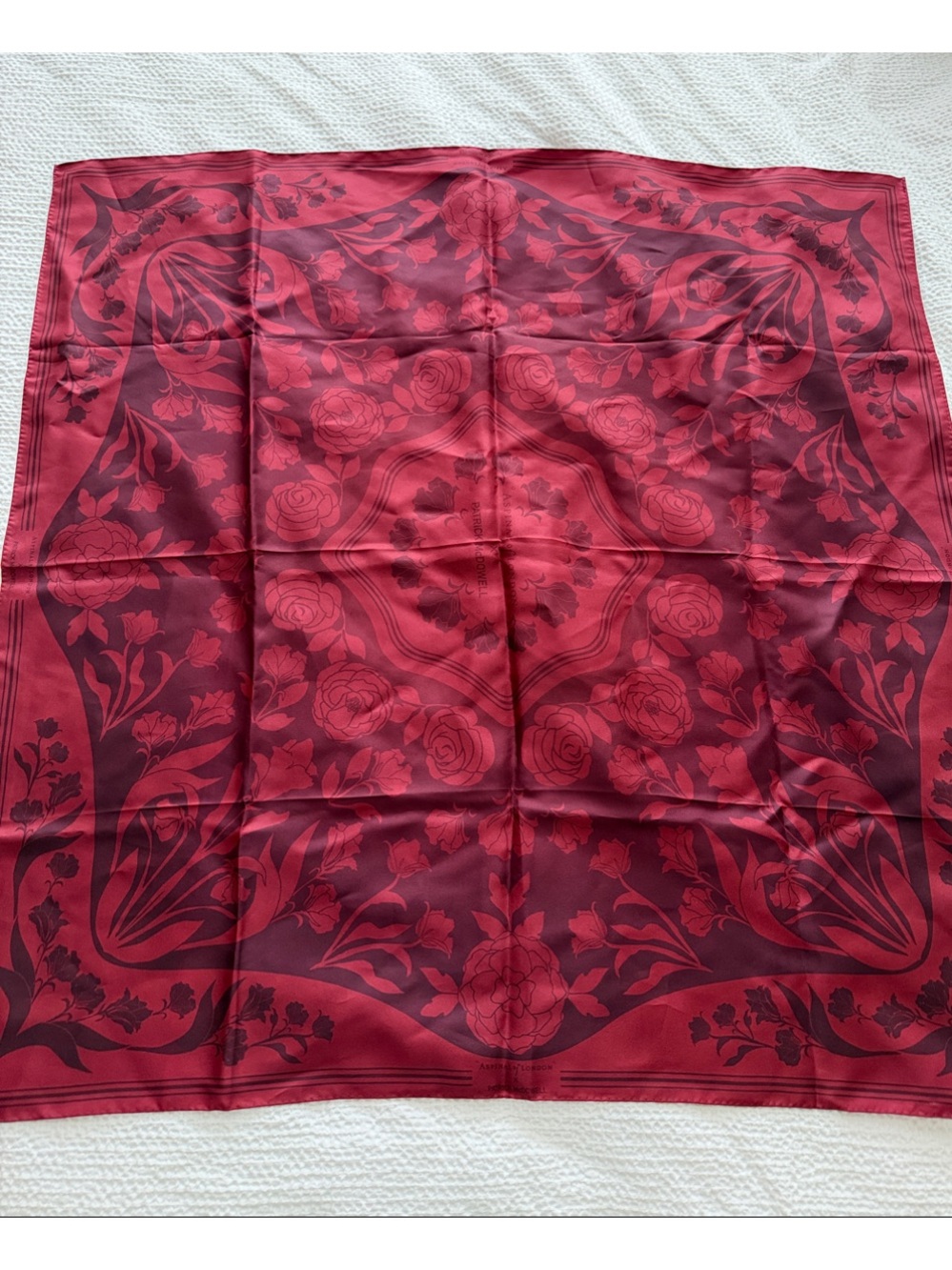 Aspinal of London x Patrick McDowell Red Floral Scarf